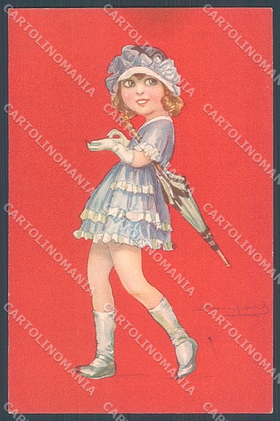 Artist Signed Bompard Fashion Girl serie 523-2 postcard HR3605 – fronte