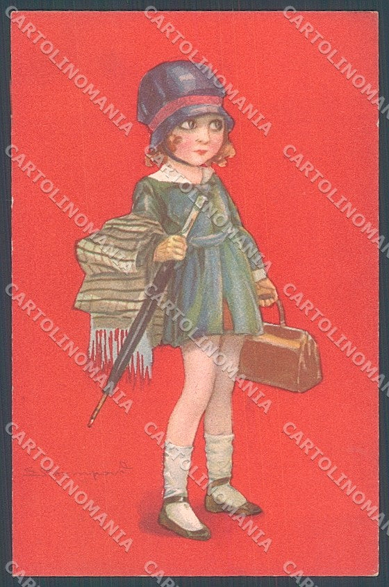 Artist Signed Bompard Fashion Girl serie 523-4 postcard HR3607 – fronte