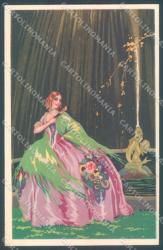 Artist Signed Busi Glamour Fashion Lady Degami 1000 postcard HR3613 – fronte