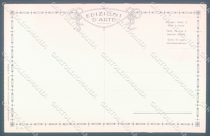 Artist Signed Busi Risque Lady Stocking Cupid Eros serie 2205 postcard HR3620 – retro