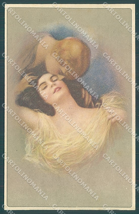 Artist Signed Guerzoni Lady Romantic Couple serie 831-1 postcard HR3639 – fronte
