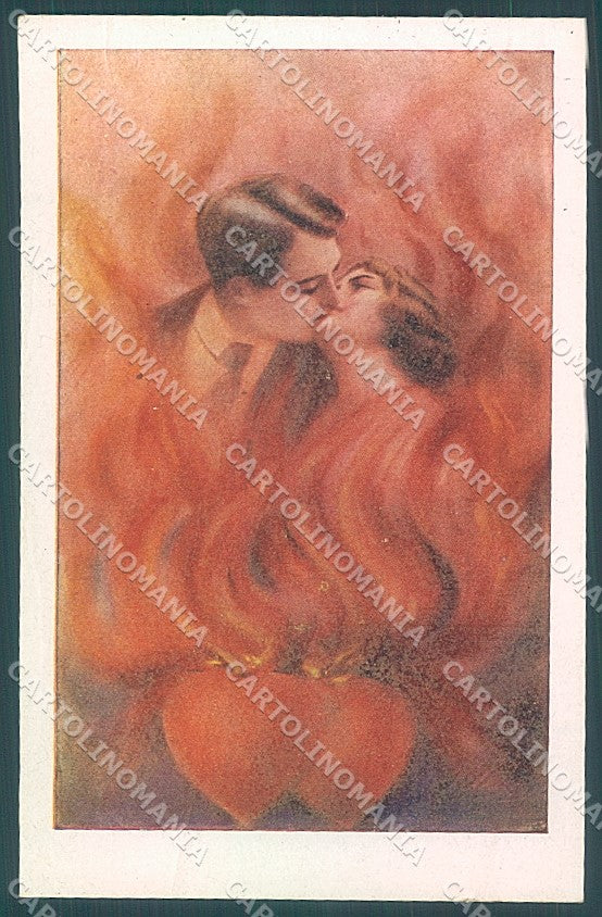 Artist Signed Villani Lady Romantic Couple serie 7034 postcard HR3645 – fronte