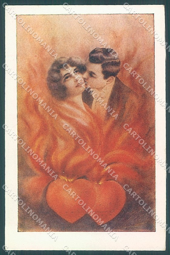Artist Signed Villani Lady Romantic Couple serie 7034 postcard HR3647 – fronte