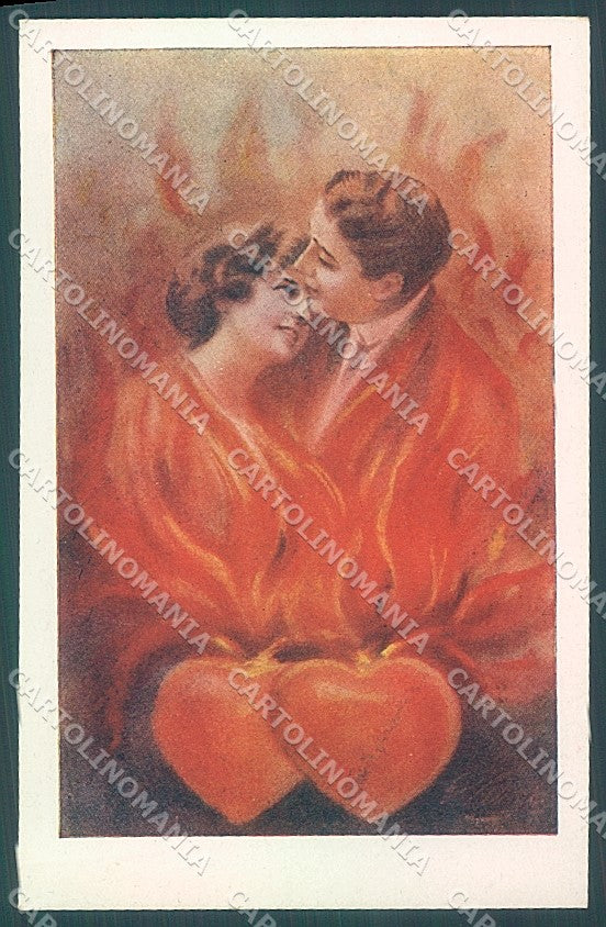 Artist Signed Villani Lady Romantic Couple serie 7034 postcard HR3648 – fronte