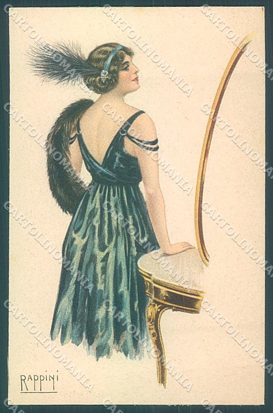 Artist Signed Rappini Glamour Fashion Lady serie 2021  postcard HR3654 – fronte