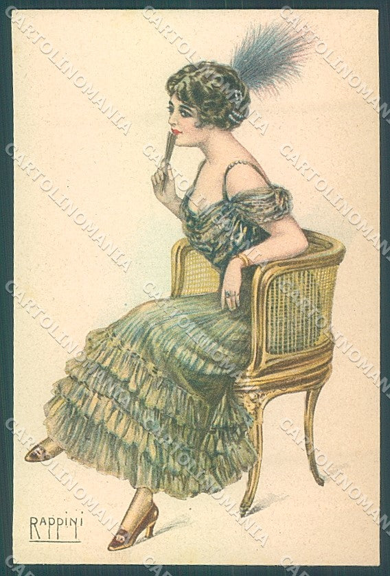 Artist Signed Rappini Glamour Fashion Lady serie 2021 postcard HR3656 – fronte