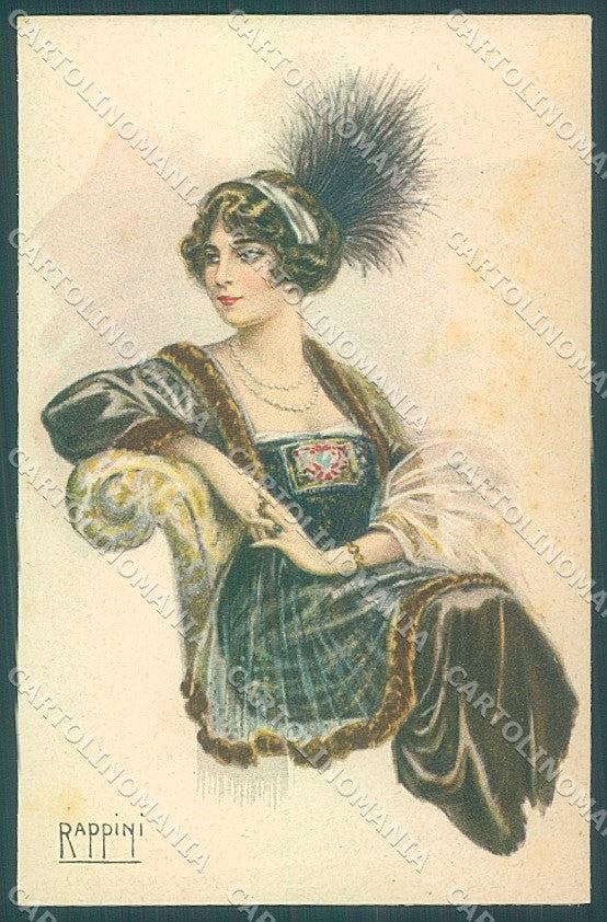 Artist Signed Rappini Glamour Fashion Lady serie 2021 postcard HR3657 – fronte