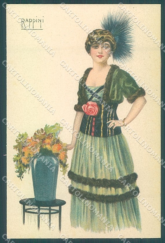 Artist Signed Rappini Glamour Fashion Lady serie 2021 postcard HR3658 – fronte
