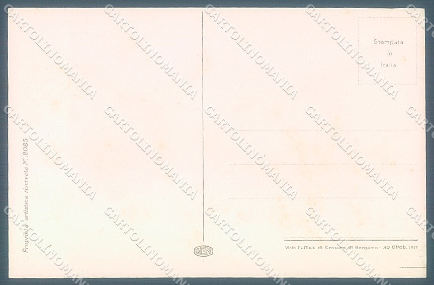 Artist Signed Borgoni Lady Hat Flowers Carnation serie 2085 postcard HR3665 – retro