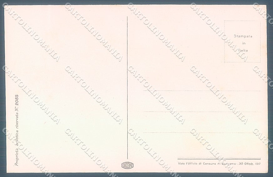 Artist Signed Borgoni Lady Hat Flowers Rose serie 2085 postcard HR3669 – retro