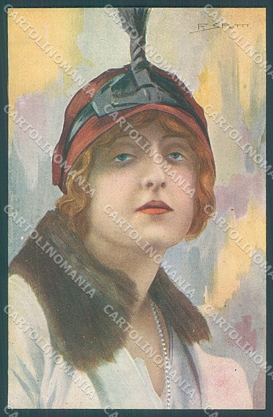 Artist Signed Spotti Lady Actress Lyda Borelli serie 110-5 postcard HR3681 – fronte