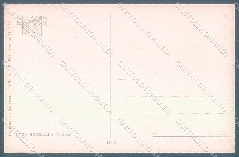 Artist Signed Spotti Lady Actress Lyda Borelli serie 110-5 postcard HR3681 – retro