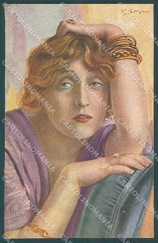 Artist Signed Spotti Lady Actress Lyda Borelli serie 110-6 postcard HR3682 – fronte