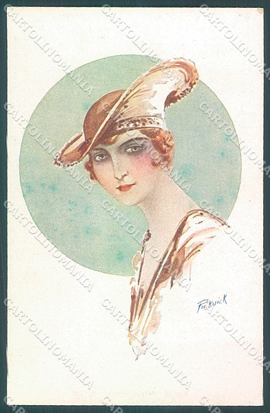 Artist Signed Pickuik Glamour Fashion Lady serie 4094 postcard HR3684 – fronte