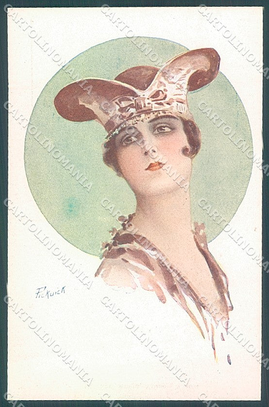 Artist Signed Pickuik Glamour Fashion Lady serie 4094 postcard HR3688 – fronte