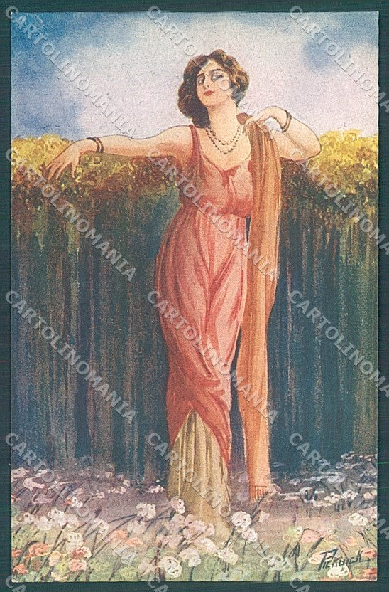 Artist Signed Pickuik Glamour Fashion Lady serie 4094 postcard HR3689 – fronte