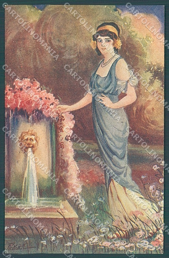 Artist Signed Pickuik Glamour Fashion Lady serie 4094 postcard HR3691 – fronte