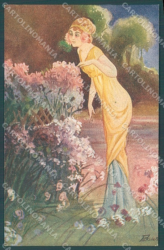 Artist Signed Pickuik Glamour Fashion Lady serie 4094 postcard HR3692 – fronte