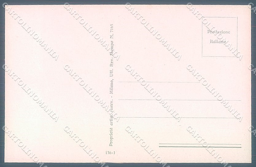 Artist Signed Santino Lady Couple Kissing Jewelserie 136-1 postcard HR3695 – retro