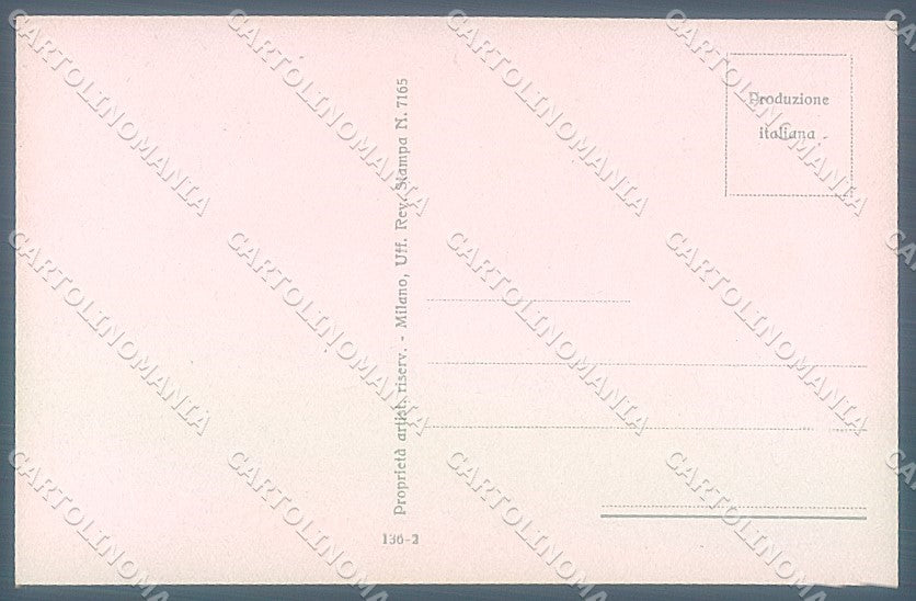 Artist Signed Santino Lady Romantic Couple Kissing serie 136-2 postcard HR3696 – retro