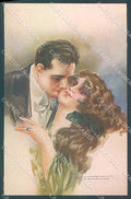 Artist Signed Santino Lady Couple Kissing Jewelserie 136-4 postcard HR3698 – fronte