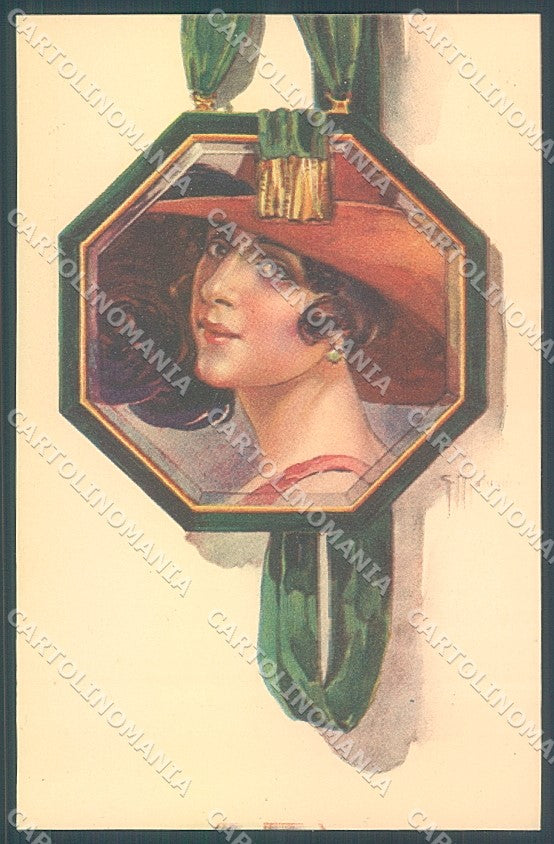 Artist Signed Malugani Glamour Fashion Lady Jewelserie 77-2 postcard HR3706 – fronte