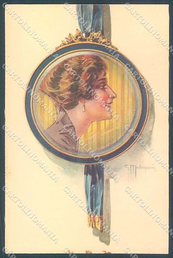 Artist Signed Malugani Glamour Fashion Lady Jewelserie 77-3 postcard HR3707 – fronte