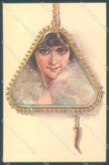 Artist Signed Malugani Glamour Fashion Lady Jewelserie 77-4 postcard HR3708 – fronte