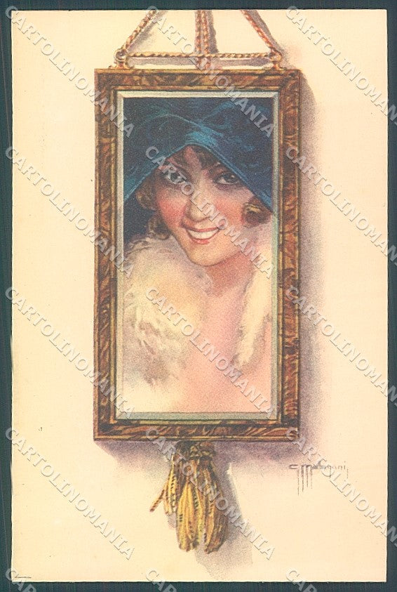 Artist Signed Malugani Glamour Fashion Lady Jewelserie 77-6 postcard HR3710 – fronte
