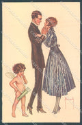 Artist Signed Pinochi Lady Romantic Couple Cupid Eros serie 111-2 pc HR3721 – fronte