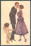 Artist Signed Pinochi Lady Romantic Couple Cupid Eros serie 111-3 pc HR3722 – fronte
