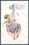 Artist Signed Bruno Lady Propaganda WW1 Flags Allies Easter serie 107 pc HR3725 – fronte