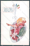 Artist Signed Bruno Lady Propaganda WW1 Flags Allies Easter serie 107 pc HR3726 – fronte