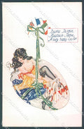 Artist Signed Bruno Lady Propaganda WW1 Flags Allies Easter serie 107 pc HR3728 – fronte