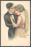 Artist Signed Lando Lady Romantic Couple serie 39  postcard HR3731 – fronte