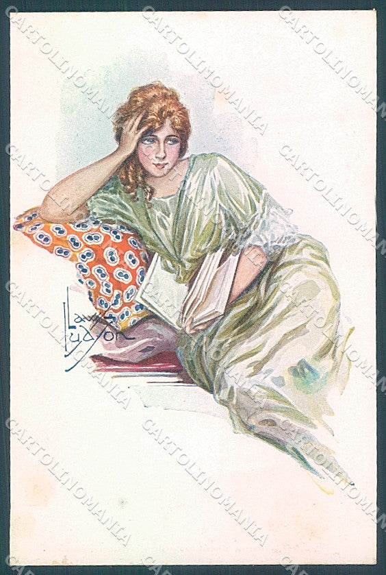 Artist Signed Law Ludson Glamour Fashion Lady Book serie 66-1 postcard HR3752 – fronte