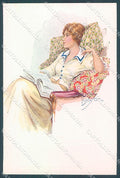 Artist Signed Law Ludson Glamour Fashion Lady Book serie 66-5 postcard HR3756 – fronte