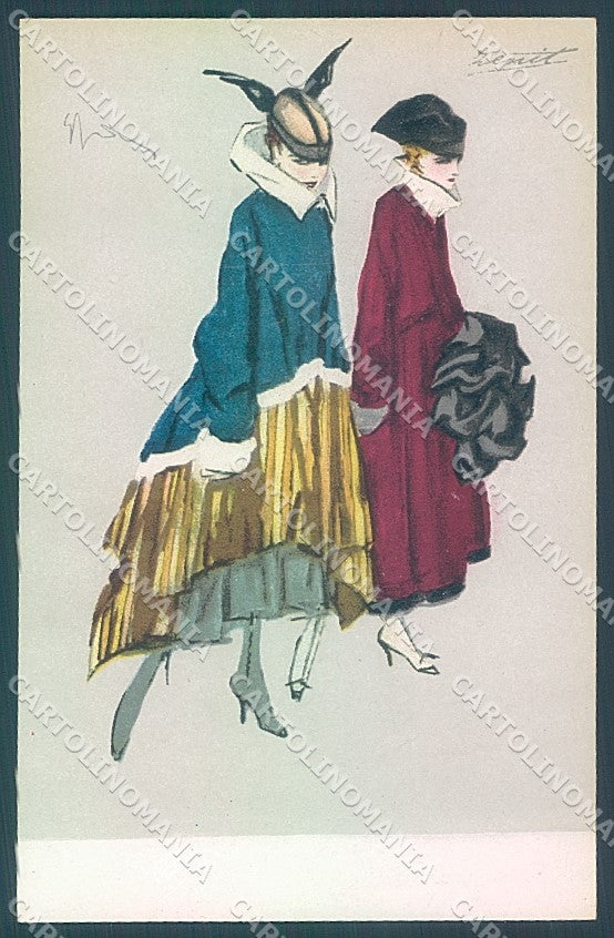 Artist Signed Sacchetti Glamour Fashion Lady Mode Polenghi serie I-2 pc HR3759 – fronte