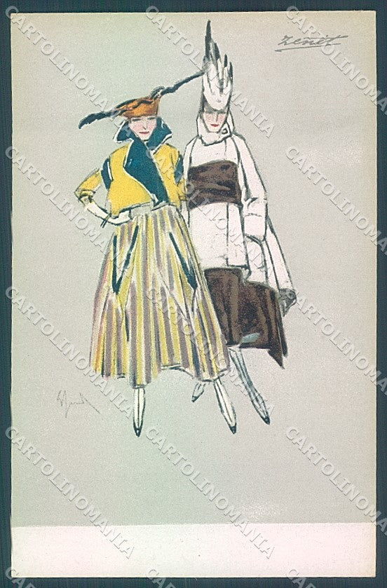 Artist Signed Sacchetti Glamour Fashion Lady Mode Polenghi serie I-4 pc HR3760 – fronte