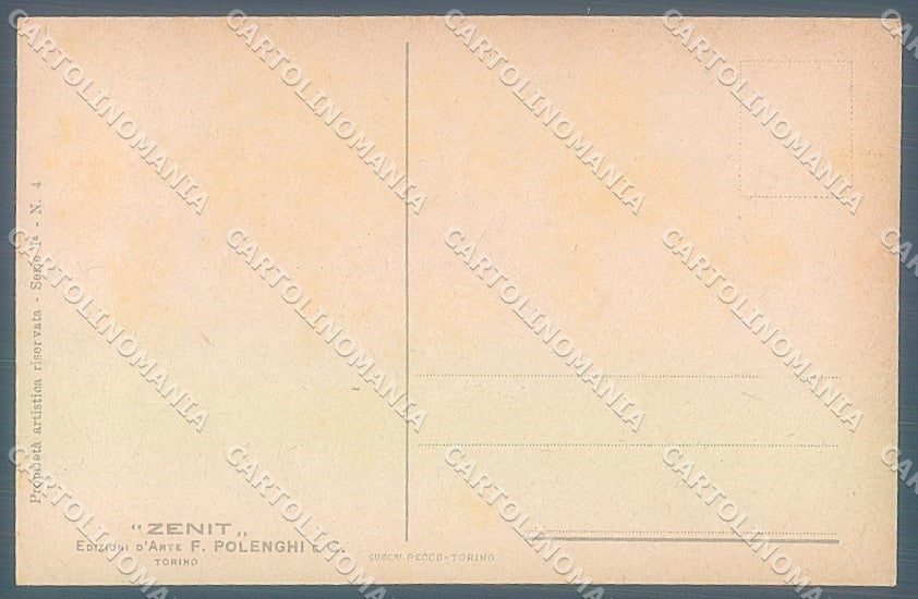 Artist Signed Sacchetti Glamour Fashion Lady Mode Polenghi serie I-4 pc HR3760 – retro