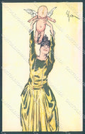 Artist Signed Sacchetti Fashion Lady Cupid Eros Polenghi serie 21-4 pc HR3772 – fronte