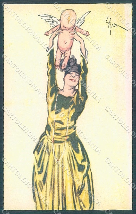 Artist Signed Sacchetti Fashion Lady Cupid Eros Polenghi serie 21-4 pc HR3772 – fronte
