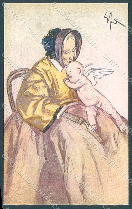 Artist Signed Sacchetti Lady Cupid Eros Polenghi serie 21-6 postcard HR3774 – fronte