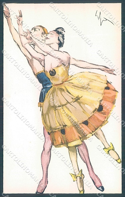 Artist Signed Sacchetti Lady Ballerina Dance Polenghi serie 24-6 postcard HR3780 – fronte