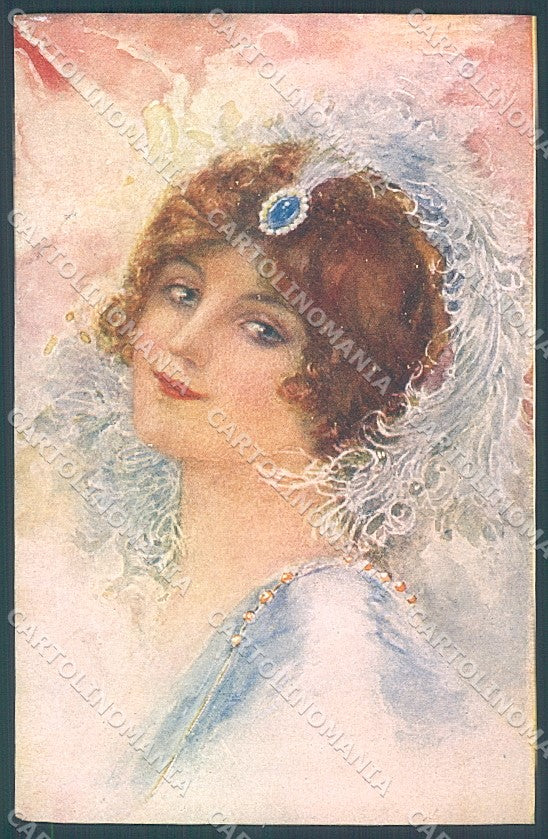 Artist Signed Del Senno Lady French Type serie 50 postcard HR3793 – fronte