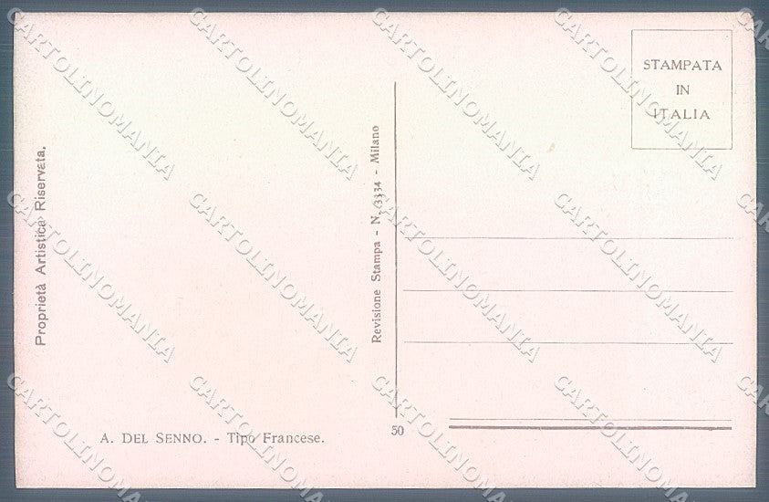 Artist Signed Del Senno Lady French Type serie 50 postcard HR3793 – retro