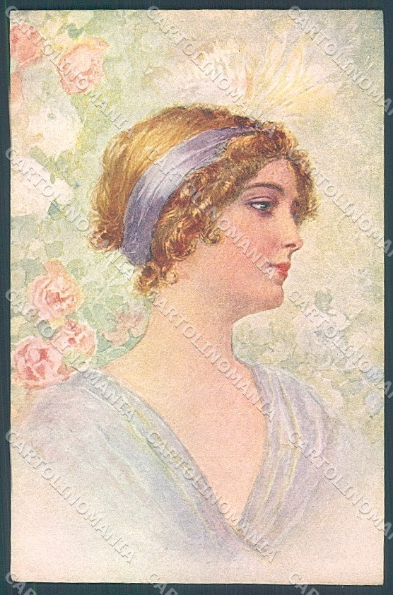 Artist Signed Del Senno Lady Italian Type serie 50 postcard HR3794 – fronte