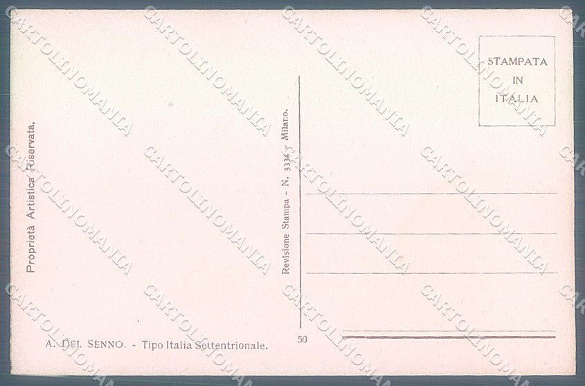 Artist Signed Del Senno Lady Italian Type serie 50 postcard HR3794 – retro