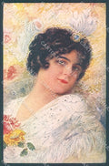 Artist Signed Del Senno Lady Spanish Type serie 50 postcard HR3796 – fronte
