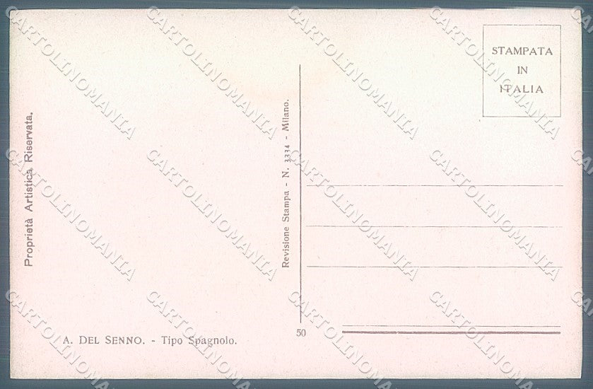 Artist Signed Del Senno Lady Spanish Type serie 50 postcard HR3796 – retro